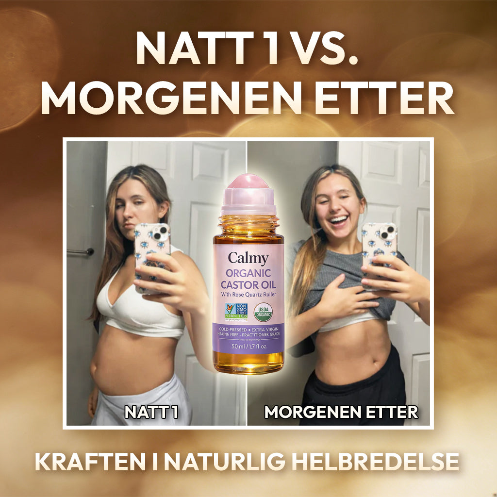 100% økologisk ricinusolje med rosakvarts-roller