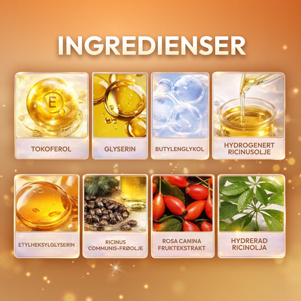 100% økologisk ricinusolje med rosakvarts-roller
