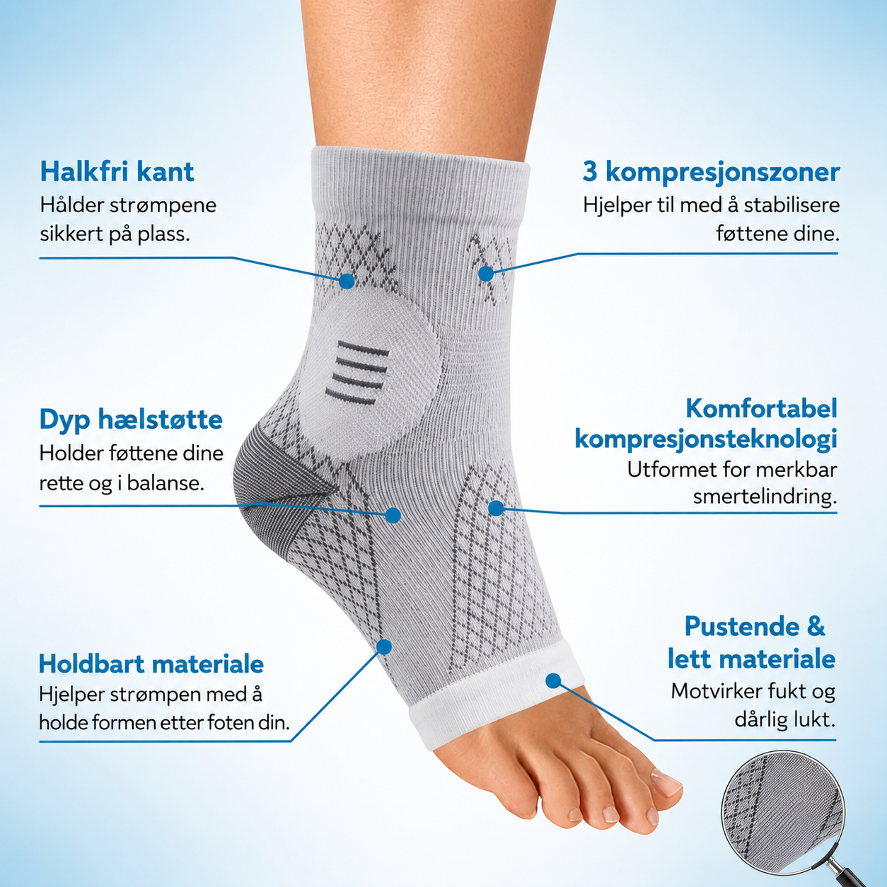 CalmySocks - Effektiv støtte mot fotsmerter